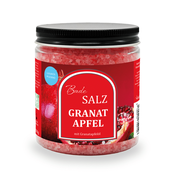 Badesalz Granatapfel mit Granatapfelöl und pflanzlichem Glycerin - Nakobe