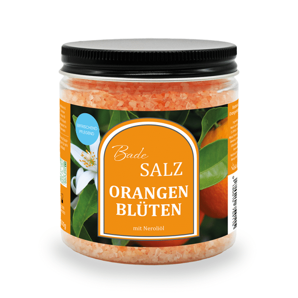 Nakobe Badesalz Orangenblüten mit Neroli Öl und pflanzlichem Glycerin