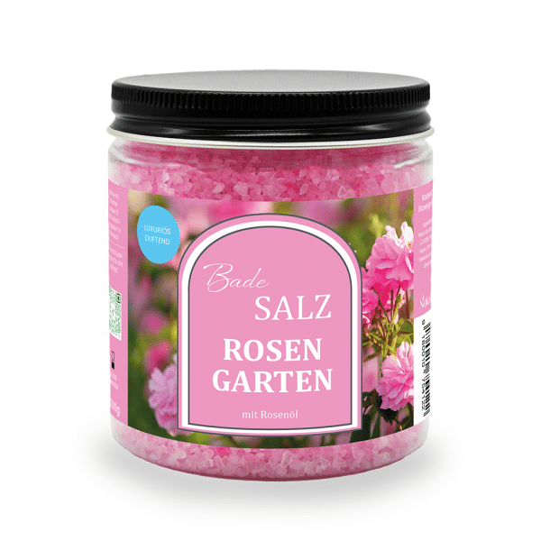 Badesalz Rosengarten mit Rosenöl und pflanzlichem Glycerin - Nakobe