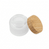 Glastiegel mit Bambusdeckel 50 ml aus Frostglas für Naturkosmetik offen