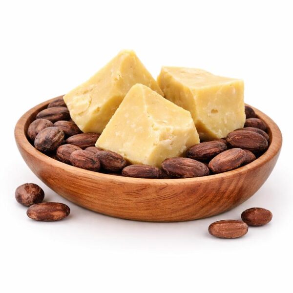 kakaobutter unraffiniert in holzschale