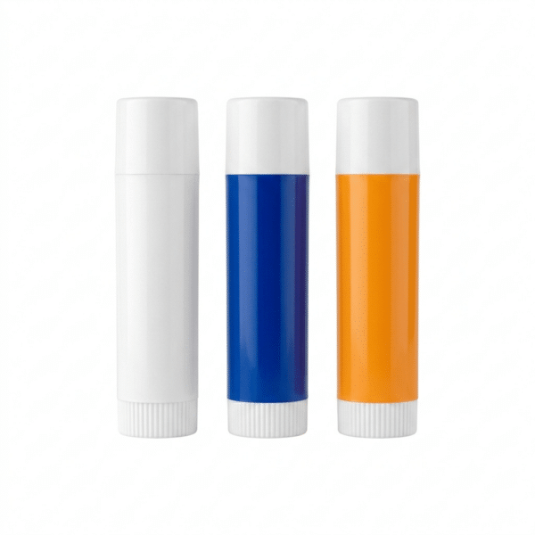 Lippenpflegehülse 5 ml in Weiß, Orange und Blau