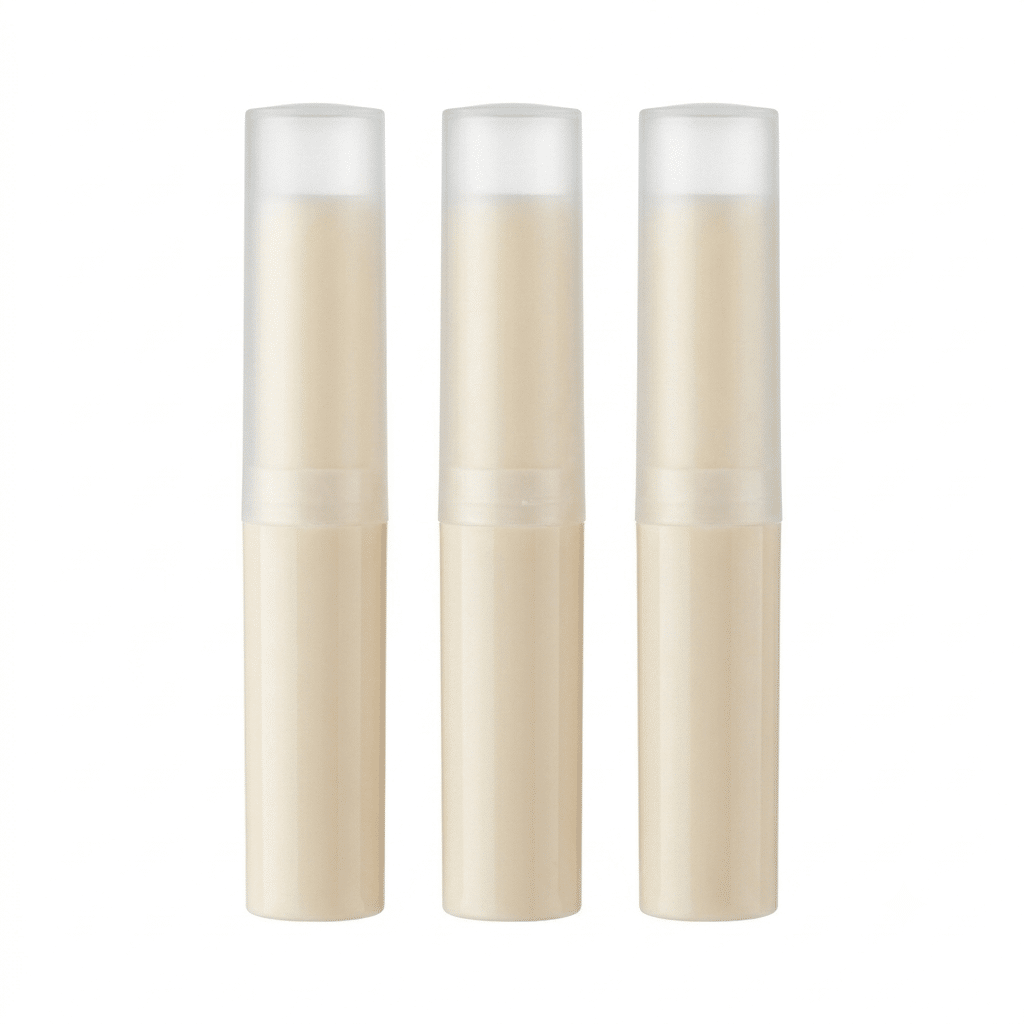Lippenpflegehülse in Beige zum Befüllen