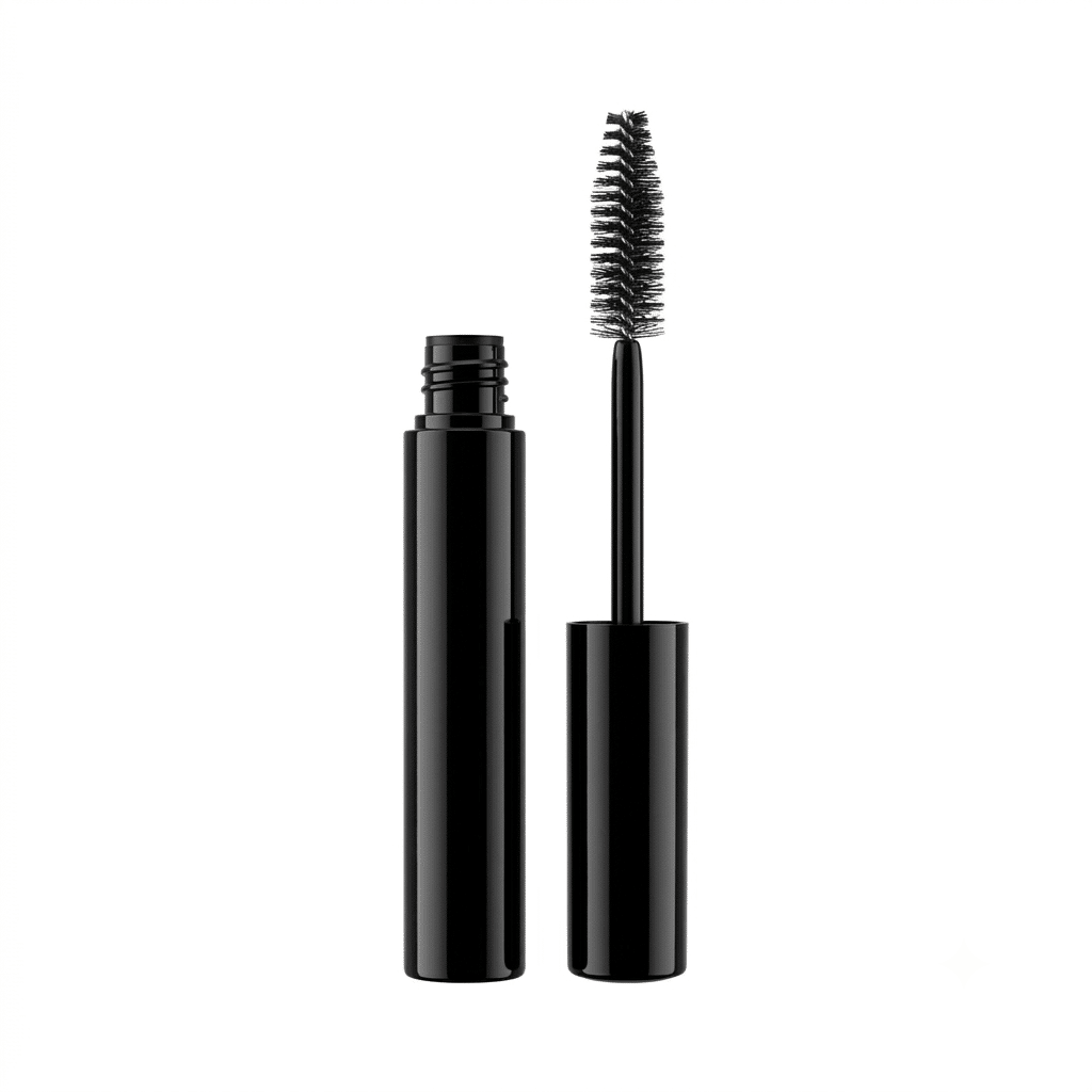 Schwarze Mascara-Garnitur mit Bürste und Abstreifer