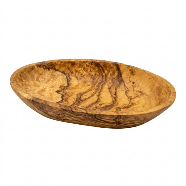 Ovale Olivenholzschale 15 cm aus natürlichem Olivenholz