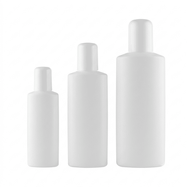 Weiße Ovalflasche mit Spritzeinsatz aus HDPE für Shampoo und Lotionen