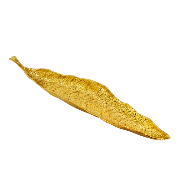 Räucherstäbchenhalter Golden Leaf aus Messing, ideal für Meditation und Schlaf