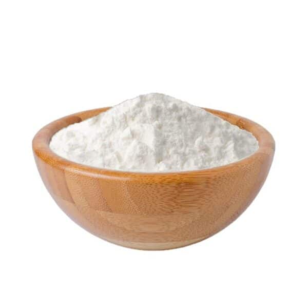 reisstärke in einer holzschale