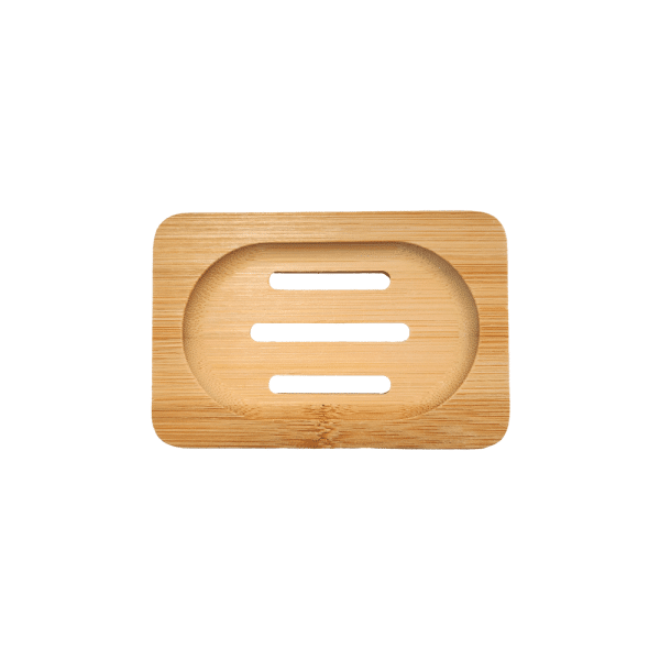 Handgefertigte Seifenschale aus Bambus mit rechteckigem Design und abgerundeten Ecken