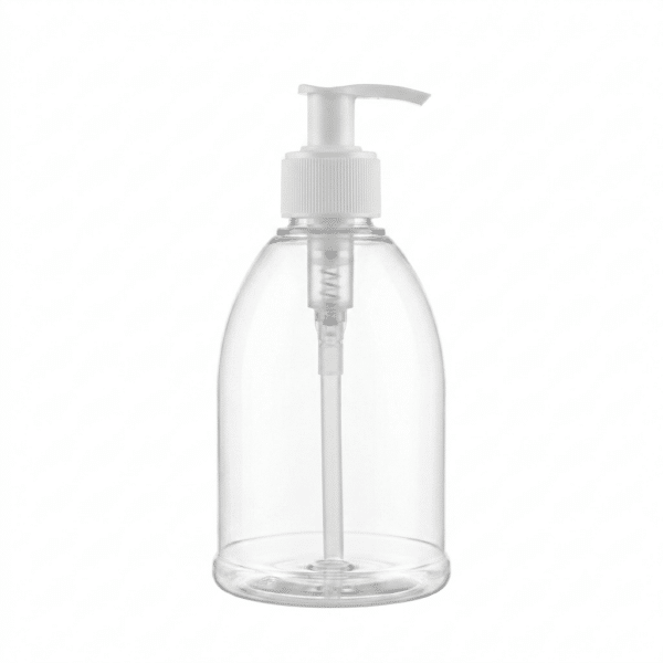Transparenter Seifenspender 350 ml mit weißem Pumpspender