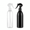 Transparente, schwarze Sprühflasche 250 ml mit weißer Triggerpumpe