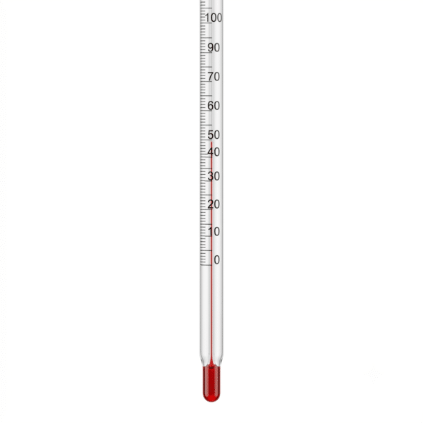 Stabthermometer aus Glas 20 cm mit Kunststoffhülse
