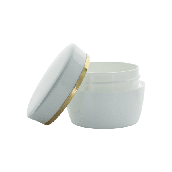 Tiegel weiß mit Goldrand 50ml