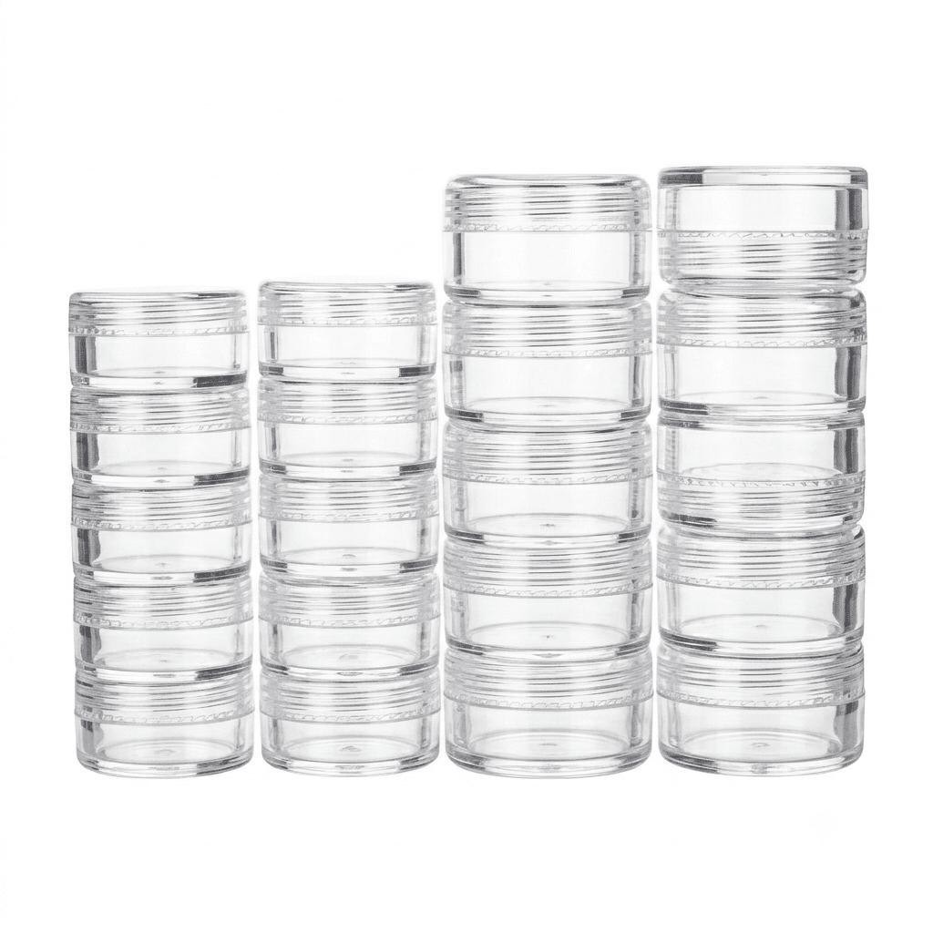 Transparente Schraubdosen 5 ml und 10 ml