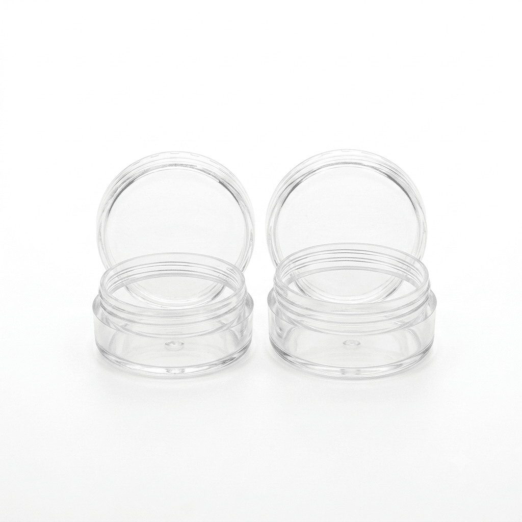 Transparente Schraubdosen 5 ml und 10 ml offen