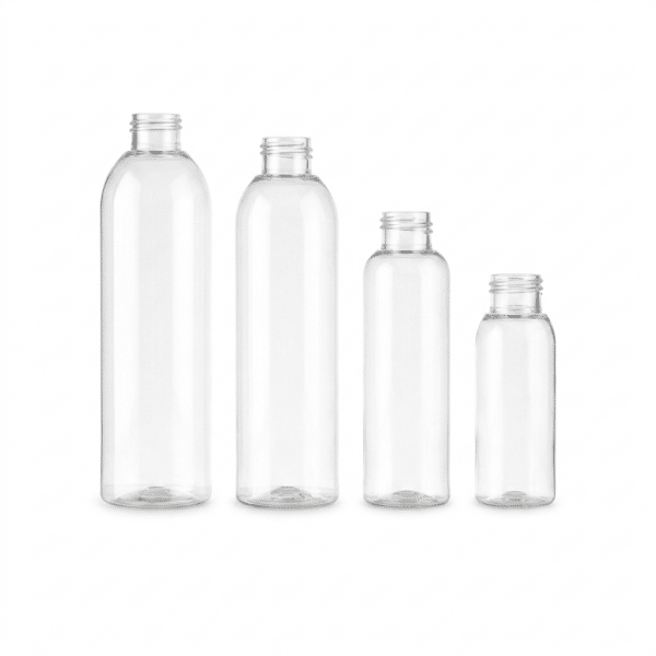 Universalflasche ISA klar aus PET für Naturkosmetik mit 24/410 Gewinde