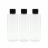 Universalflasche PET 200 ml transparent mit schwarzem Flip-Top-Verschluss