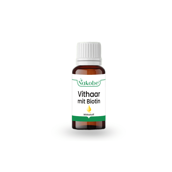 Vithaar-Flasche – Ein Gemisch aus Weizen- & Reisprotein, Zitronensäure, Biotin und weiteren natürlichen Inhaltsstoffen.