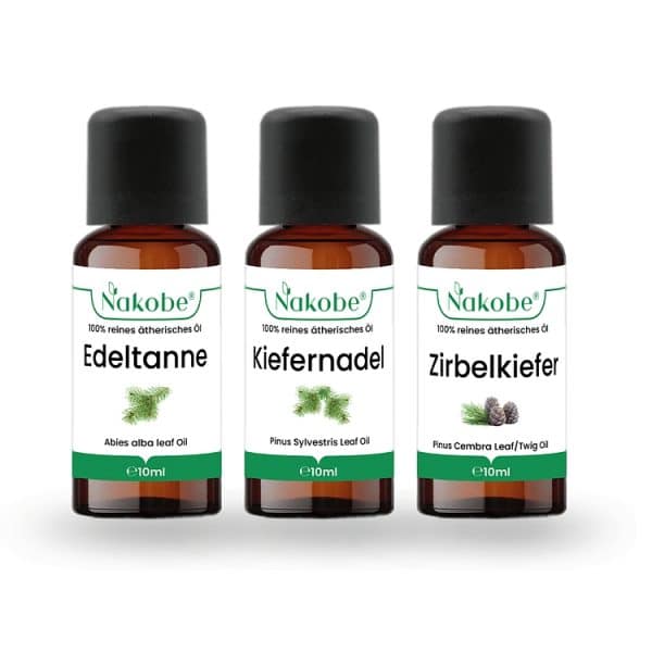 Ätherische Öleset mit Edeltanne, Kiefernadel und Zirbelkiefer, je 10ml - Waldzauber