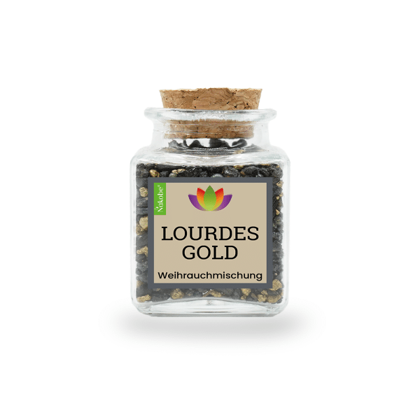 Weihrauch Lourdes Gold , die exquisite Wahl für spirituelle Reinheit und tiefen Frieden, angeboten von Nakobe.